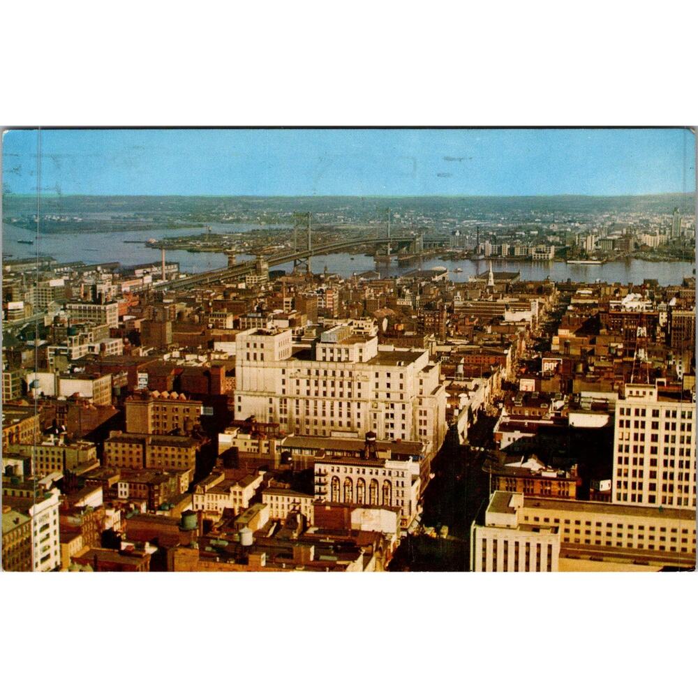 View Toward Delaware River & Camden NJ 1967 Vintage Postcard SP17-25